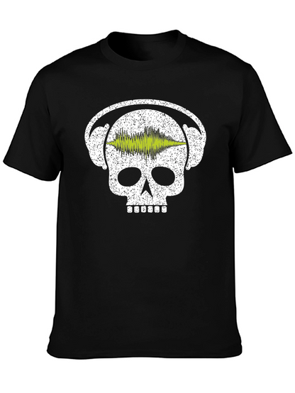 Skull DJ Headphone T-Shirt - Music Lover Tee