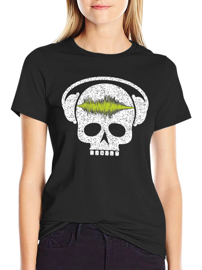 Skull DJ Headphone T-Shirt - Music Lover Tee