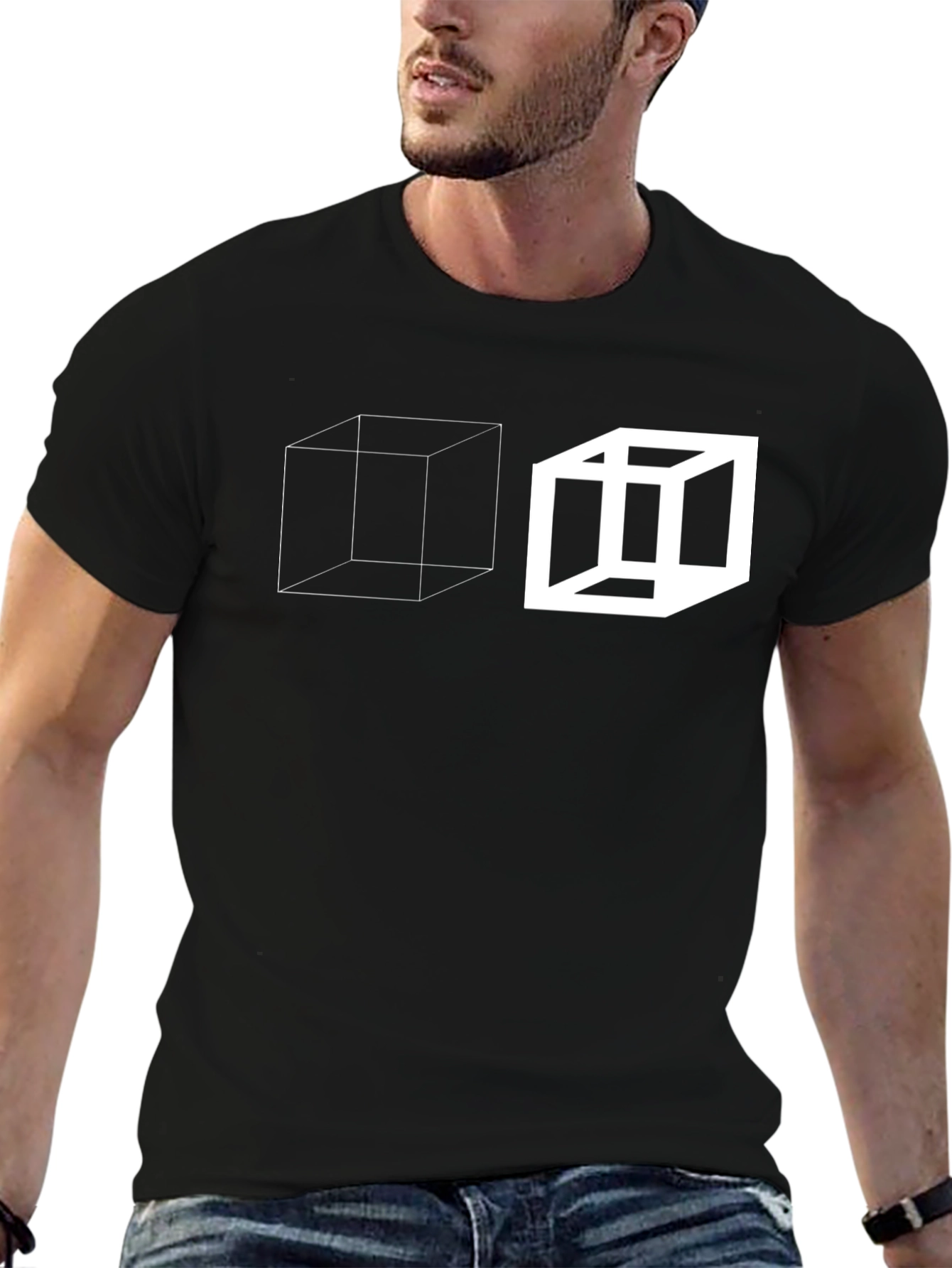 Optical Illusion Cube Graphic Tee