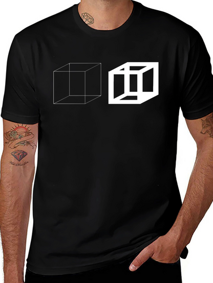 Optical Illusion Cube Graphic Tee