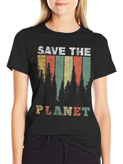 Save The Planet Retro Graphic T-Shirt