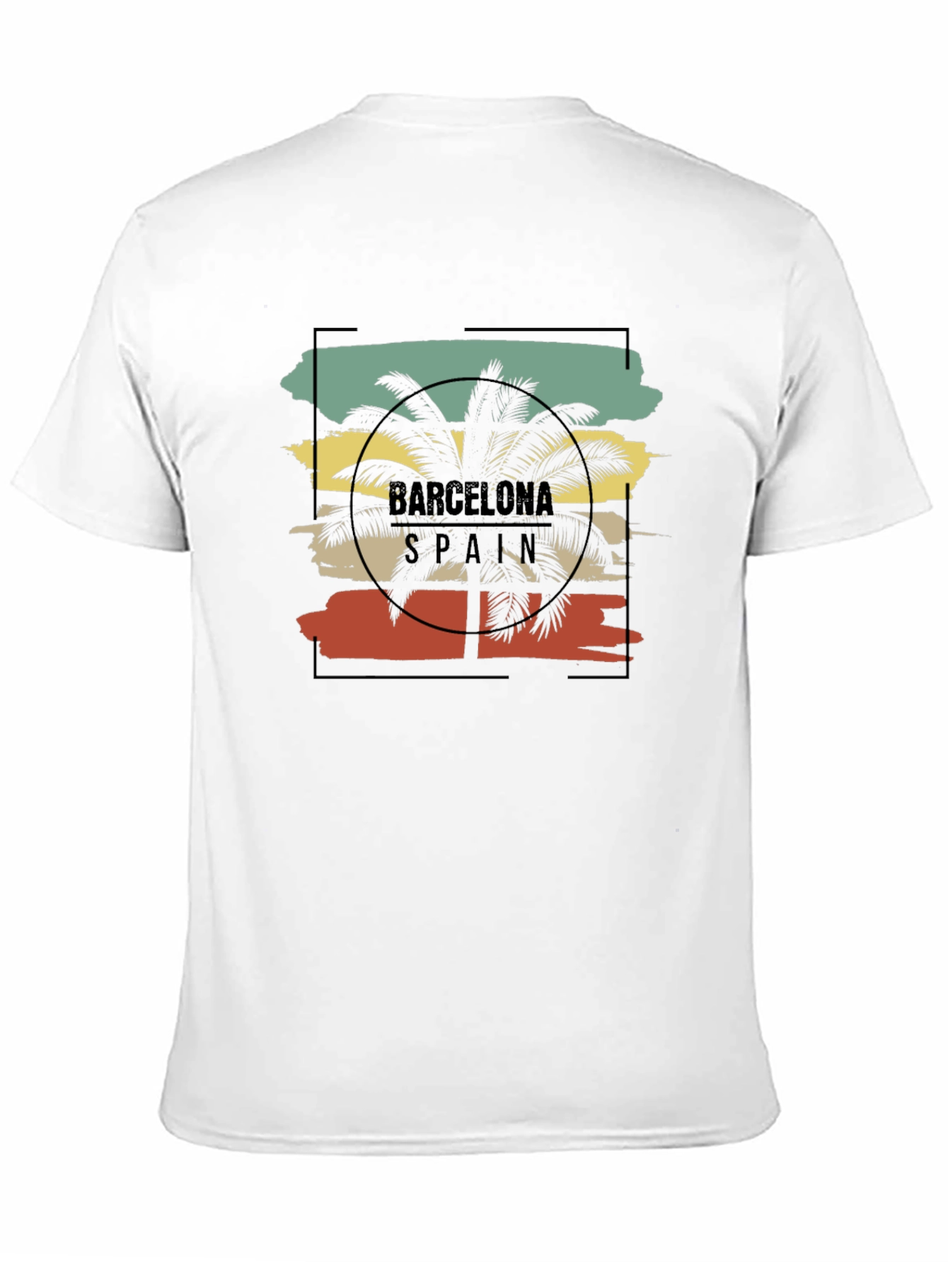 Barcelona Spain Palm Tree Graphic T-Shirt