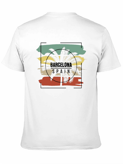 Barcelona Spain Palm Tree Graphic T-Shirt