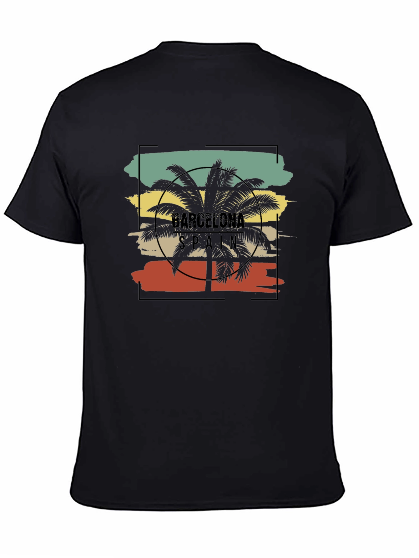 Barcelona Spain Palm Tree Graphic T-Shirt