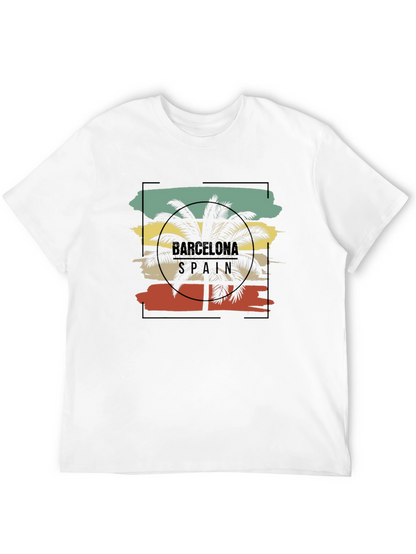 Barcelona Spain Palm Tree Graphic T-Shirt