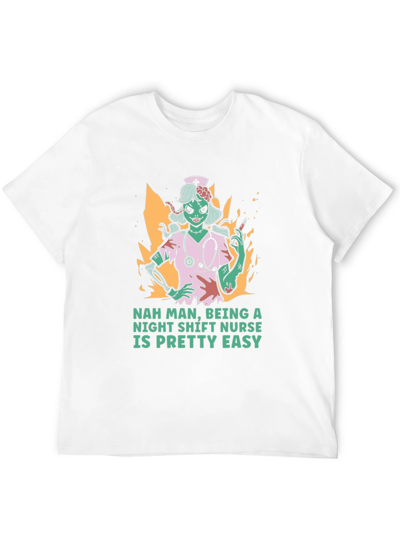 Night Shift Nurse Zombie Graphic T-Shirt