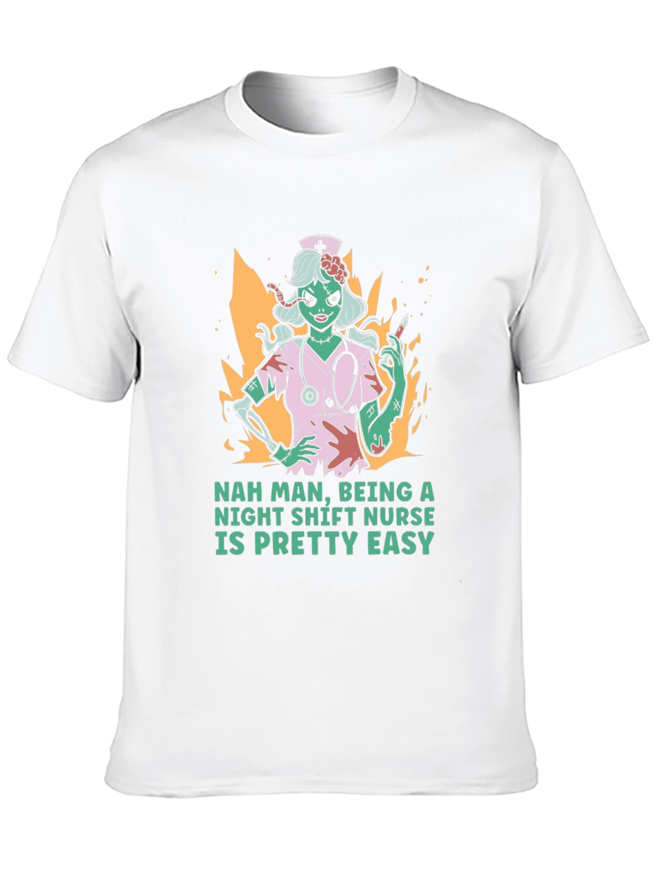 Night Shift Nurse Zombie Graphic T-Shirt