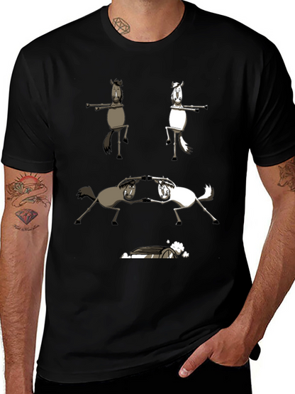 Funny Horse T-Shirt Dancing Horses Graphic Tee