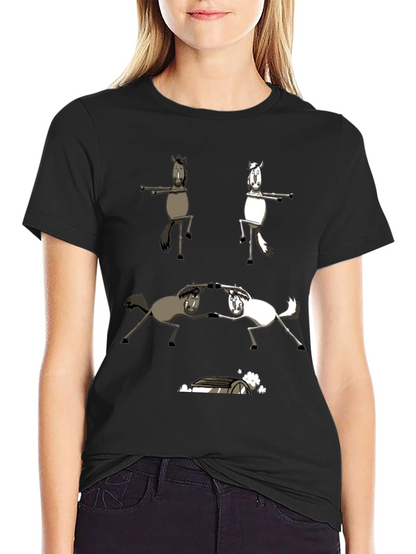 Funny Horse T-Shirt Dancing Horses Graphic Tee