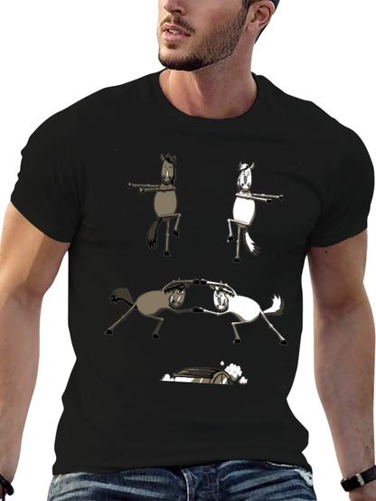 Funny Horse T-Shirt Dancing Horses Graphic Tee