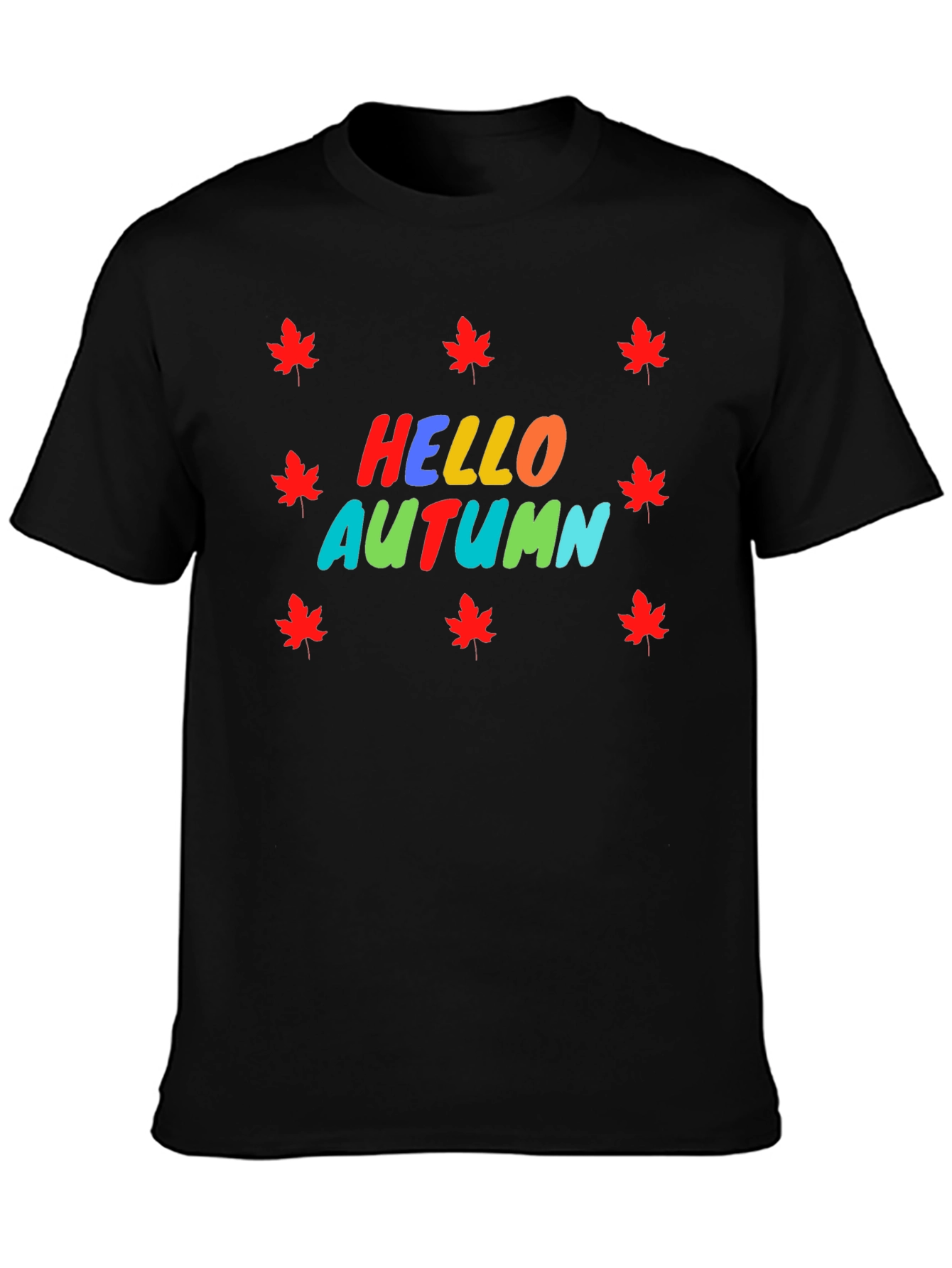 Hello Autumn Maple Leaf Graphic Tee