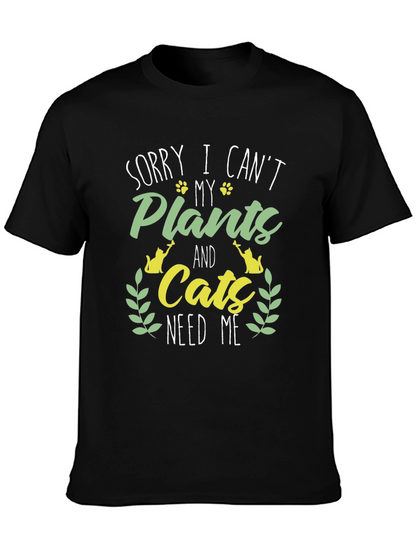 Plant & Cat Lover Graphic T-Shirt