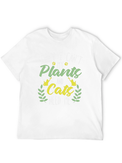 Plant & Cat Lover Graphic T-Shirt