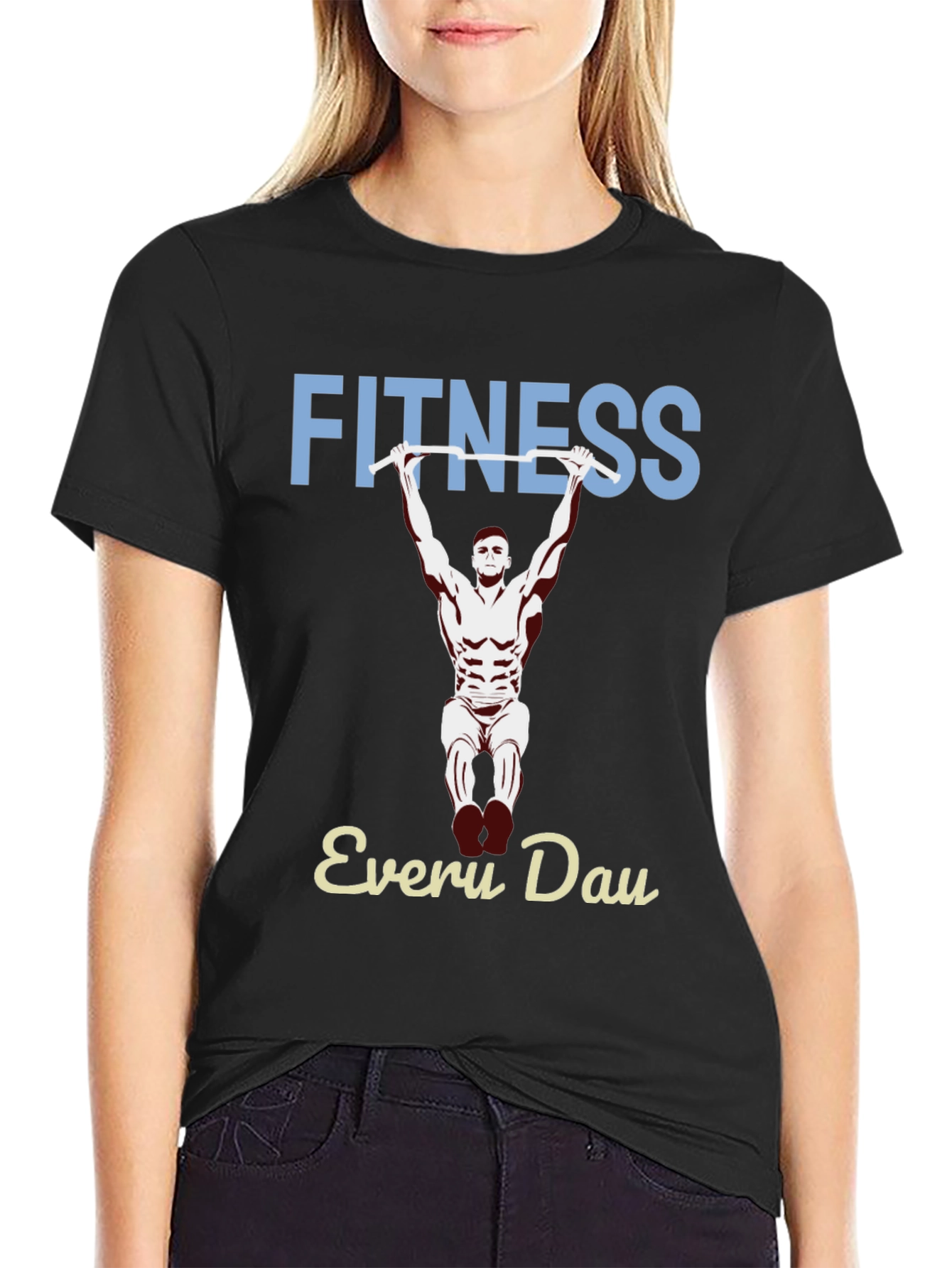 Fitness Every Day Graphic Tee - Black