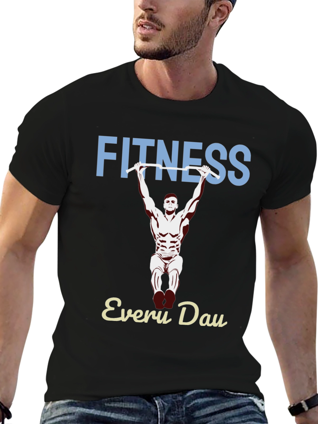 Fitness Every Day Graphic Tee - Black