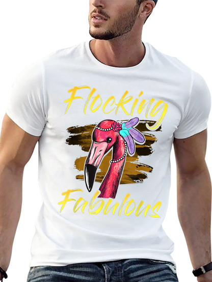 Flocking Fabulous Flamingo Graphic T-Shirt