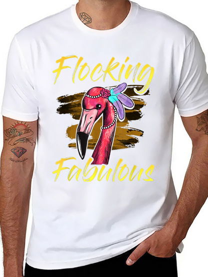Flocking Fabulous Flamingo Graphic T-Shirt