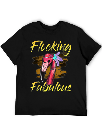Flocking Fabulous Flamingo Graphic T-Shirt