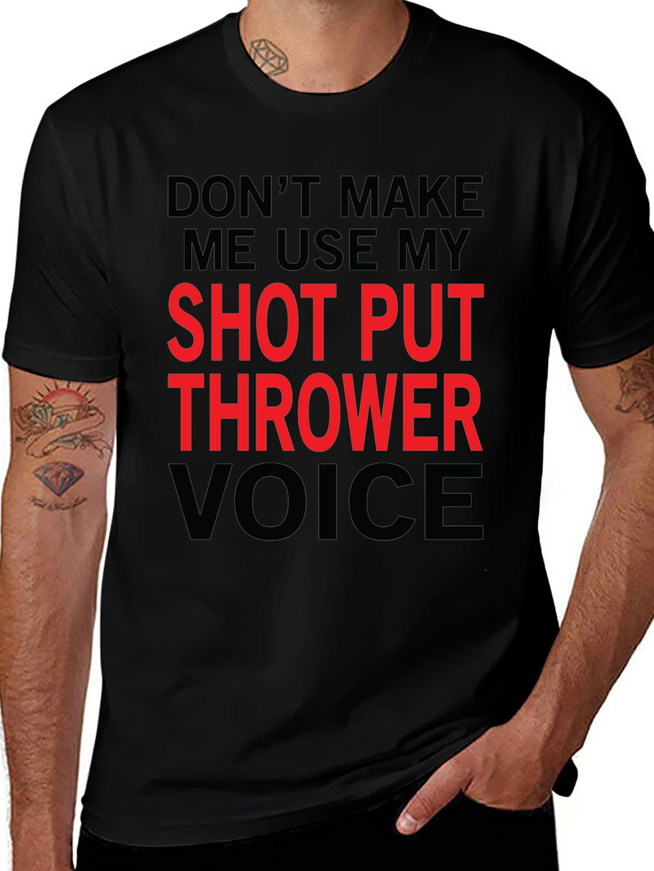 Shot Put Thrower Voice Black T-Shirt