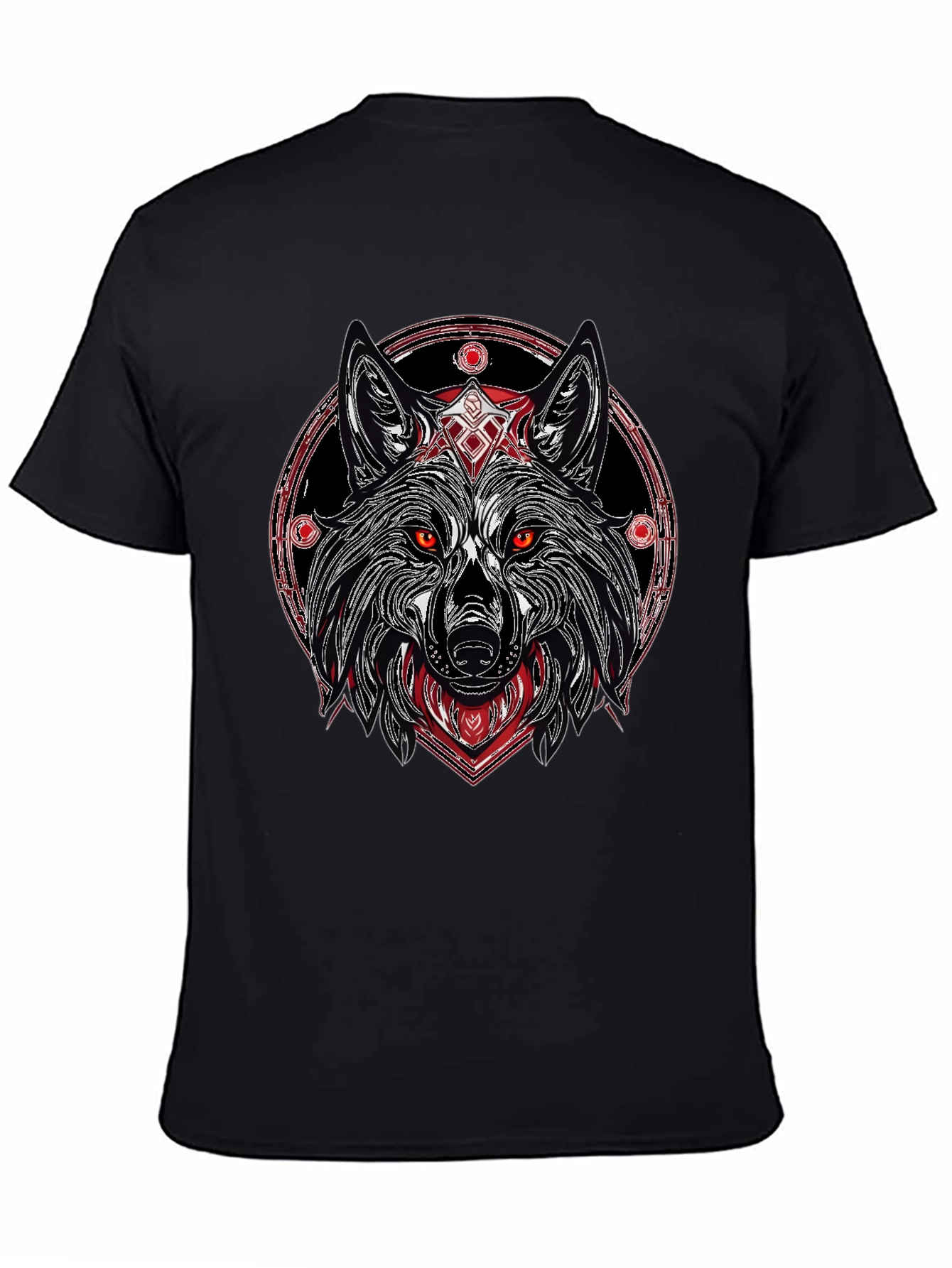 Wolf Graphic Tee - Black Stylish Print