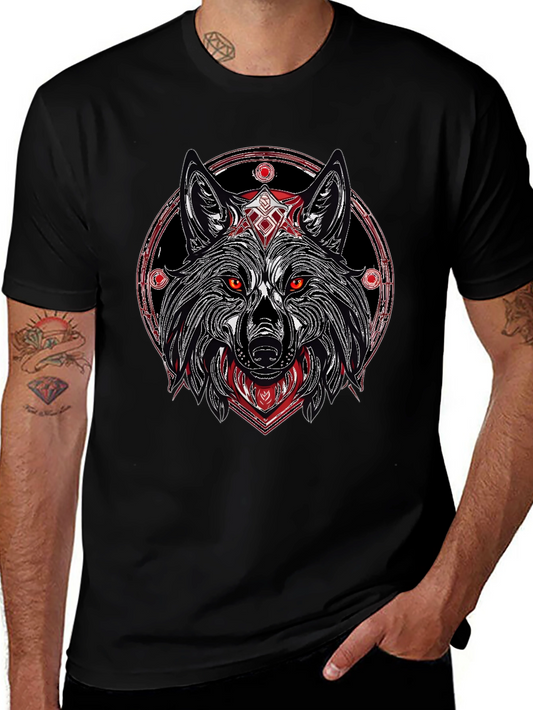 Wolf Graphic Tee - Black Stylish Print