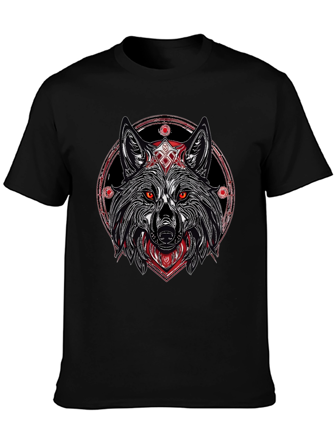 Wolf Graphic Tee - Black Stylish Print