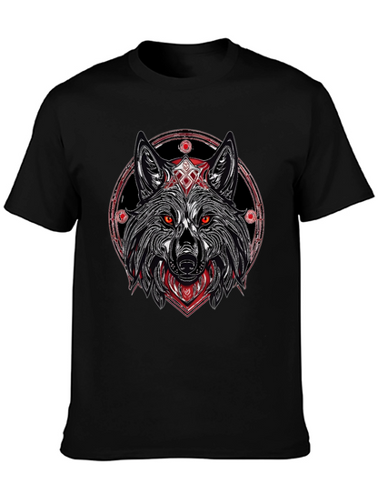 Wolf Graphic Tee - Black Stylish Print