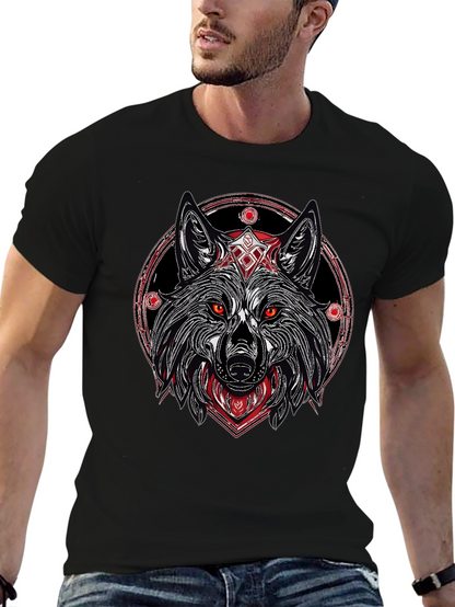 Wolf Graphic Tee - Black Stylish Print