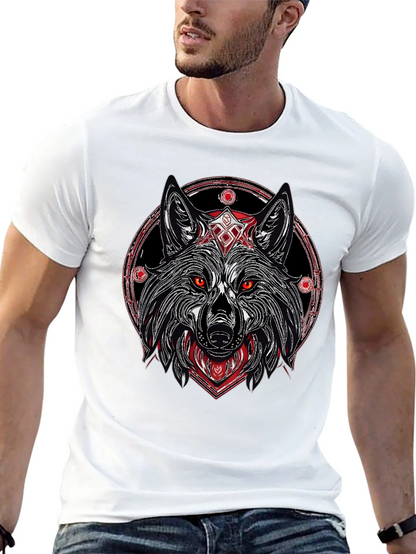 Wolf Graphic Tee - Black Stylish Print