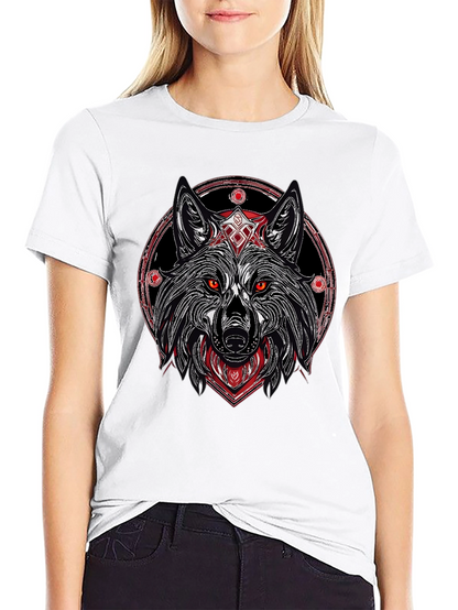 Wolf Graphic Tee - Black Stylish Print