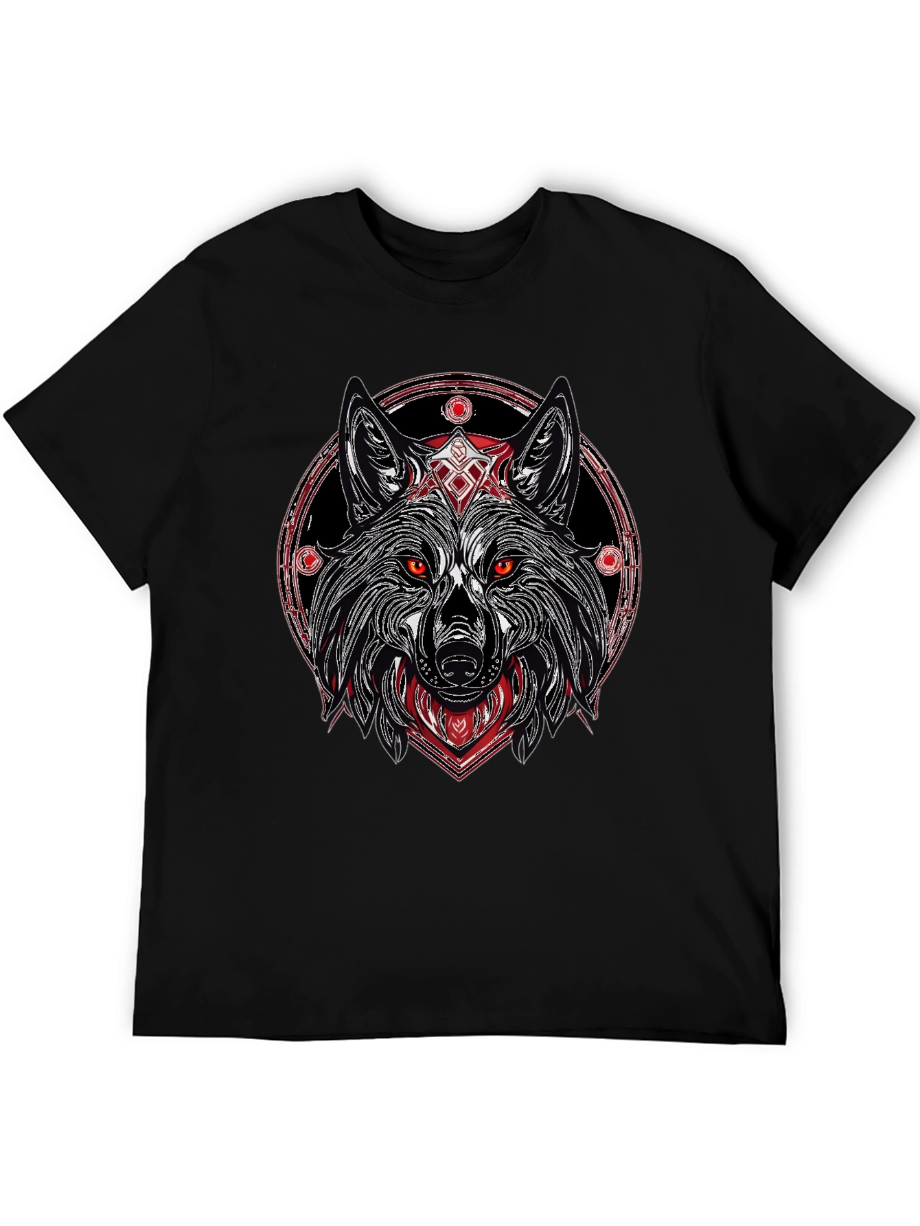 Wolf Graphic Tee - Black Stylish Print