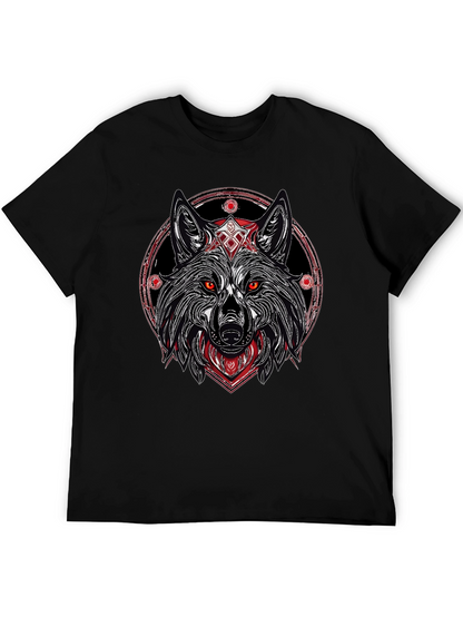Wolf Graphic Tee - Black Stylish Print