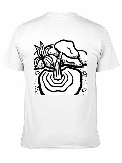 Black T-Shirt with Waterfall Graphic