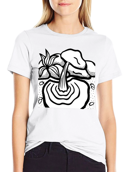 Black T-Shirt with Waterfall Graphic