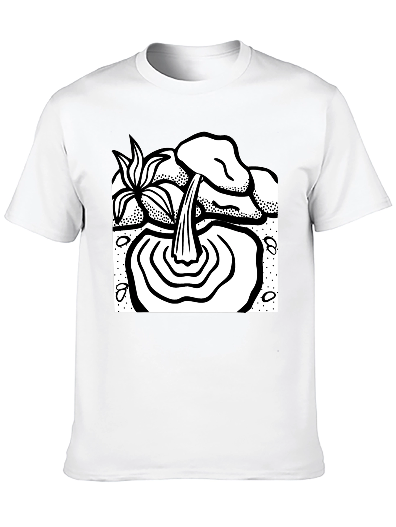 Black T-Shirt with Waterfall Graphic