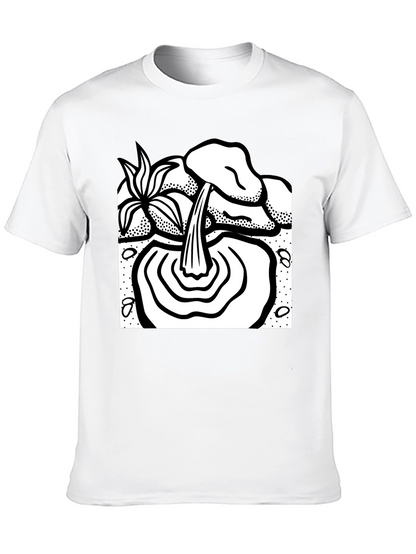 Black T-Shirt with Waterfall Graphic