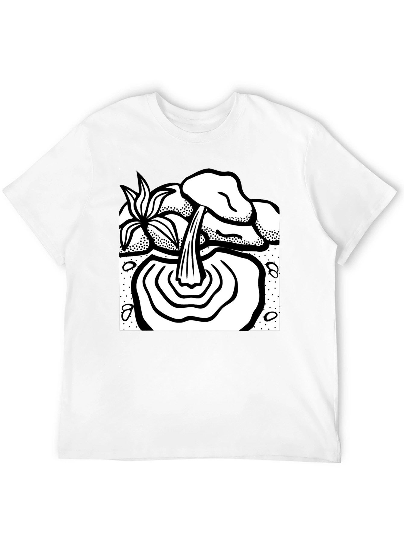 Black T-Shirt with Waterfall Graphic