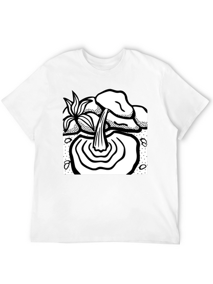 Black T-Shirt with Waterfall Graphic