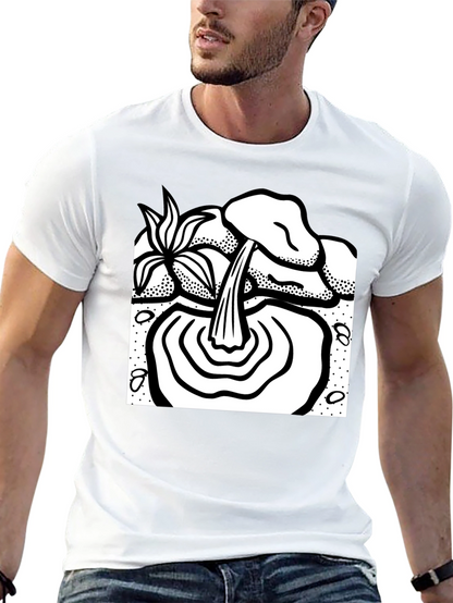 Black T-Shirt with Waterfall Graphic