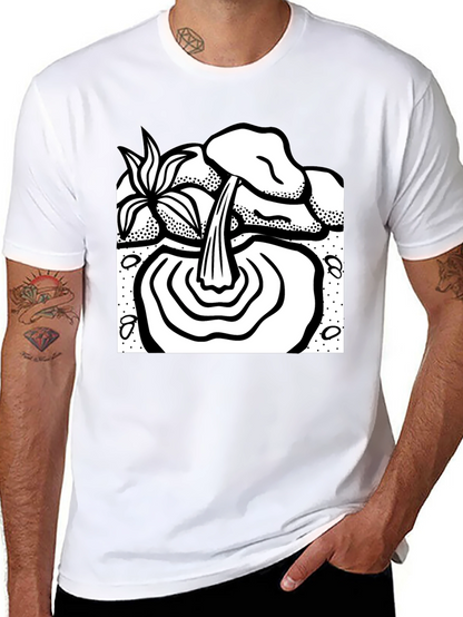 Black T-Shirt with Waterfall Graphic