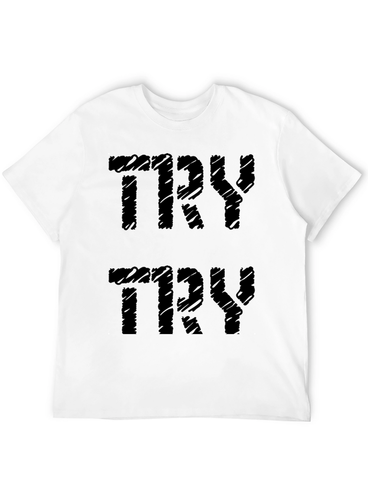 TRY Graphic Print Black Cotton Tee