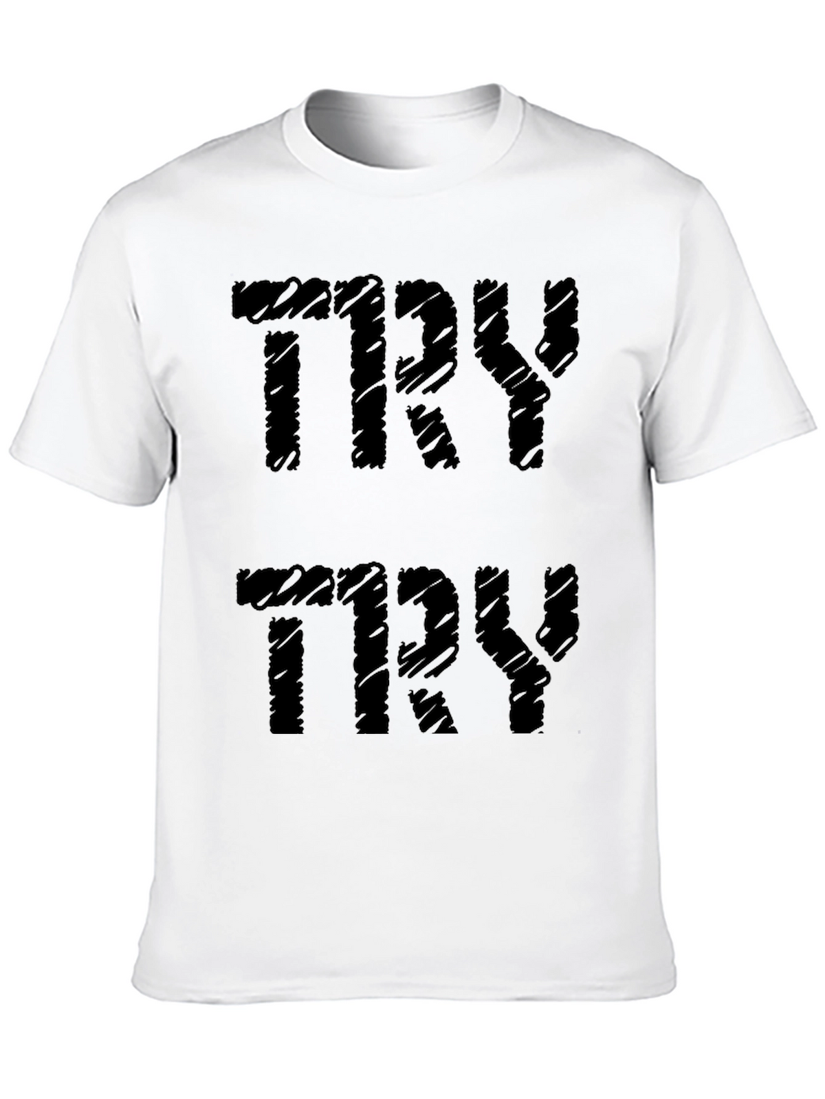 TRY Graphic Print Black Cotton Tee