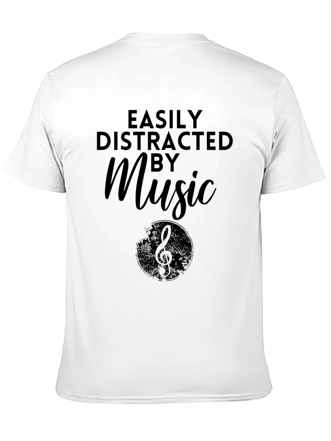 Easily Distracted By Music Graphic Tee - Black