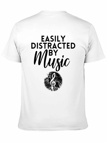 Easily Distracted By Music Graphic Tee - Black