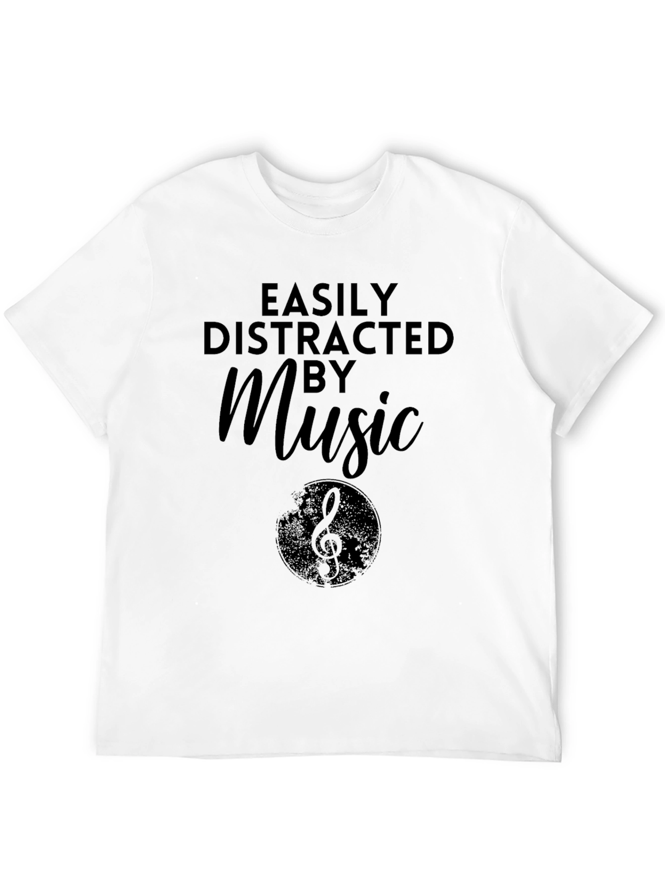 Easily Distracted By Music Graphic Tee - Black