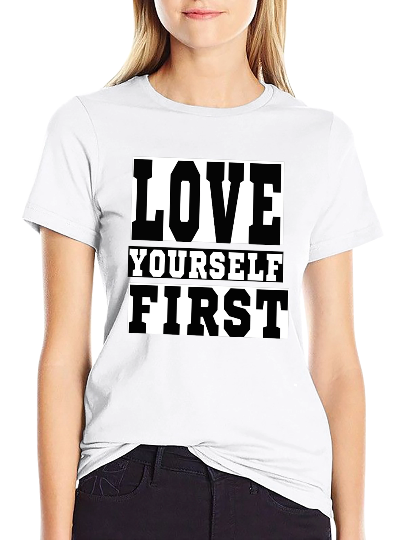 Love Yourself First Graphic Tee - Black