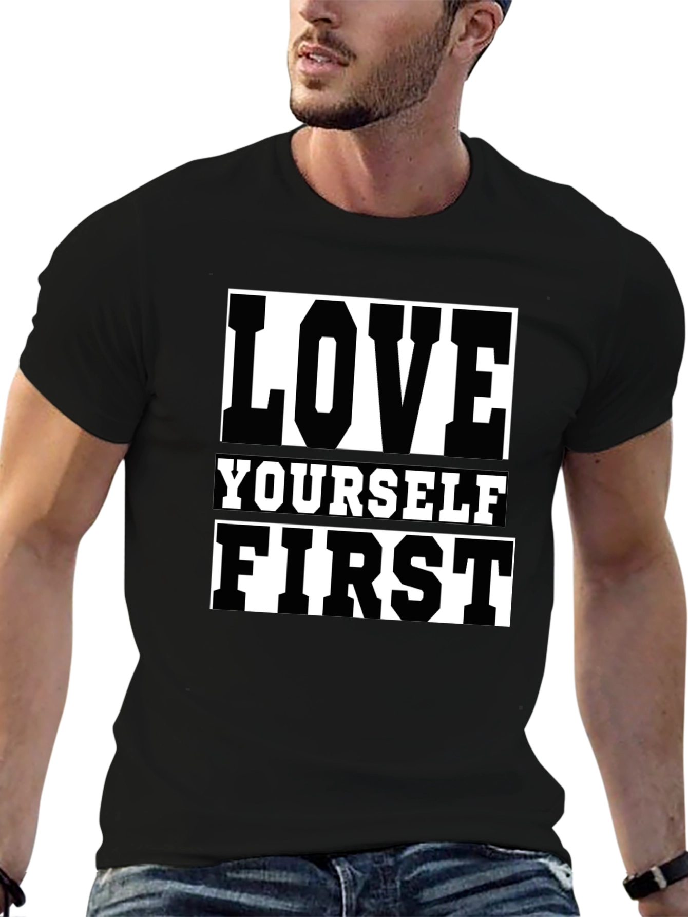 Love Yourself First Graphic Tee - Black