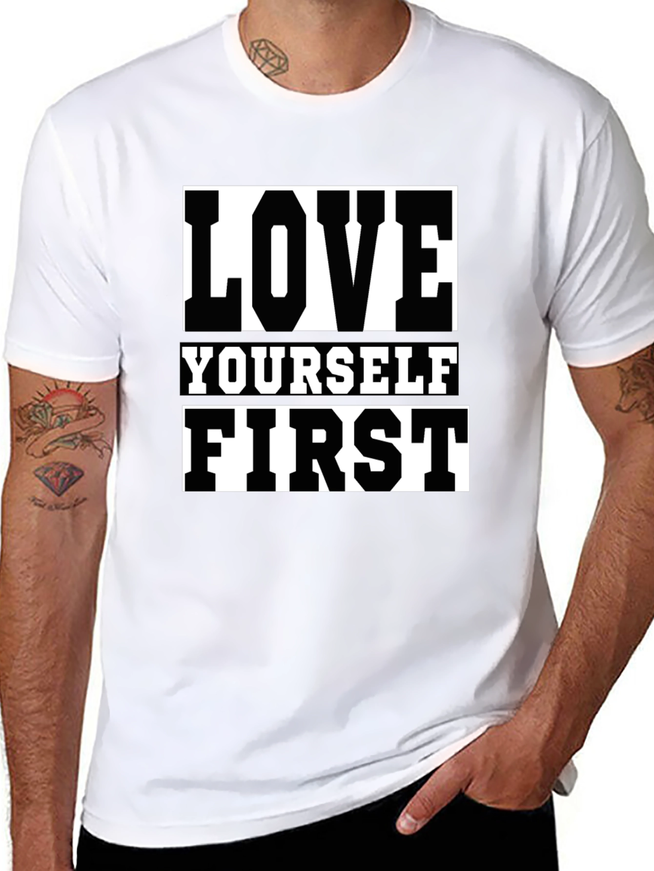 Love Yourself First Graphic Tee - Black