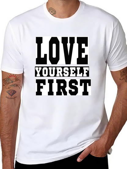 Love Yourself First Graphic Tee - Black