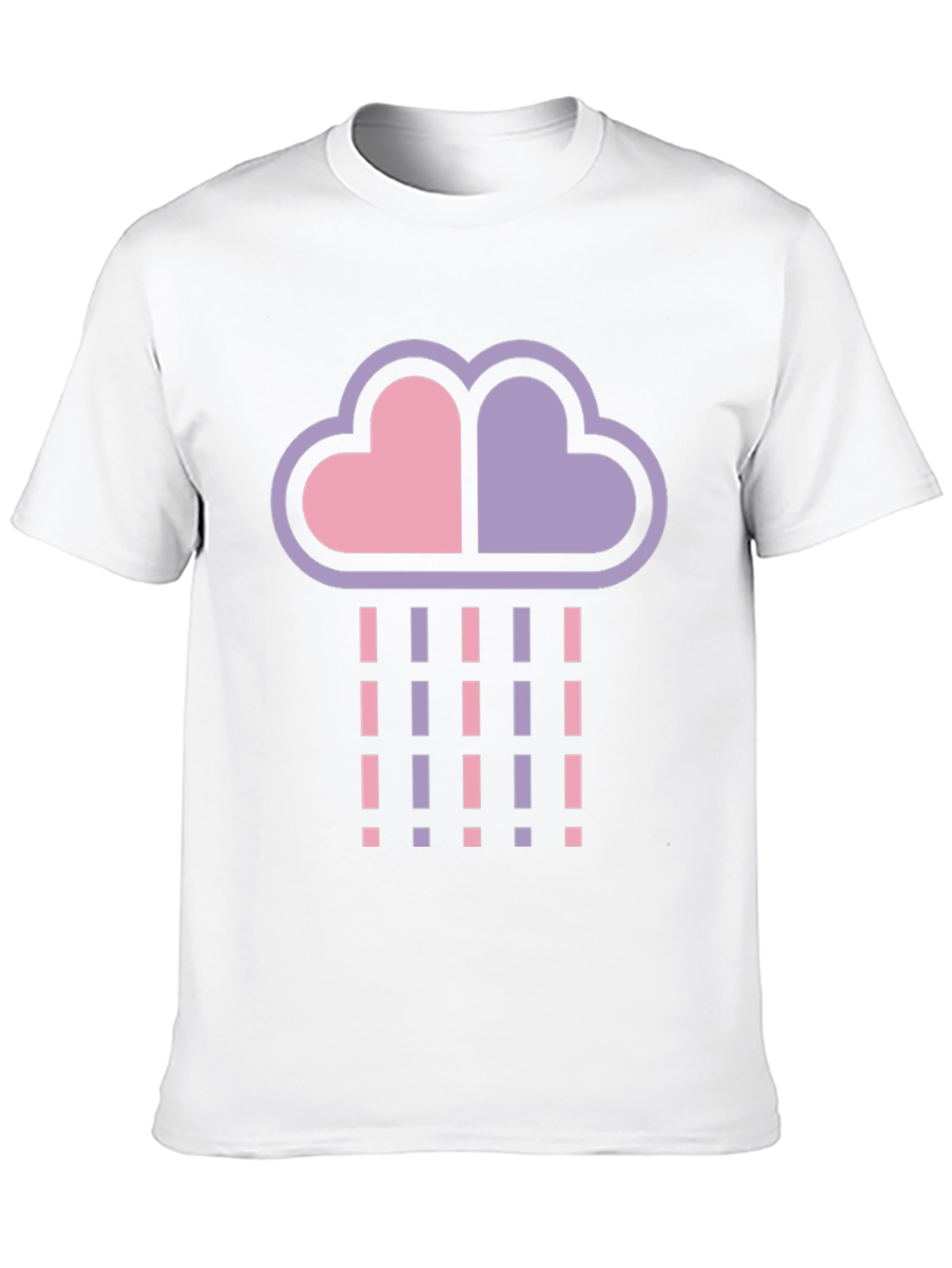Heart Cloud Rain T-Shirt - Black Cotton Blend